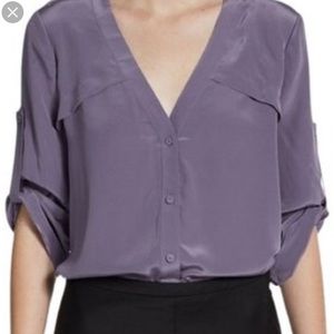 🌸BCBG MaxAzria Lavender Vented Silk Blouse
